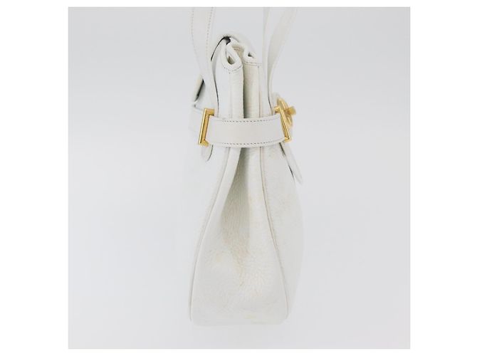Christian Dior Shoulder Bag Leather White Gold - vista 5