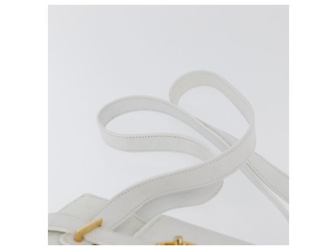 Christian Dior Shoulder Bag Leather White Gold - vista 8