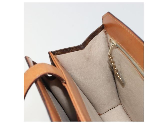 Céline CELINE Macadam Canvas Hand Bag PVC Leather Brown Gold - vista 19