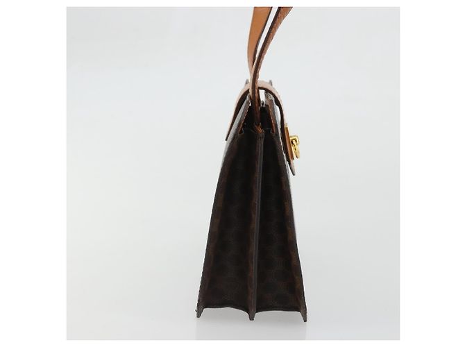 Céline CELINE Macadam Canvas Hand Bag PVC Leather Brown Gold - vista 4