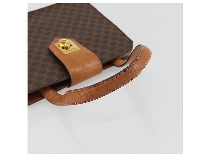 Céline CELINE Macadam Canvas Hand Bag PVC Leather Brown Gold - vista 7