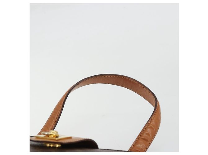 Céline CELINE Macadam Canvas Hand Bag PVC Leather Brown Gold - vista 8