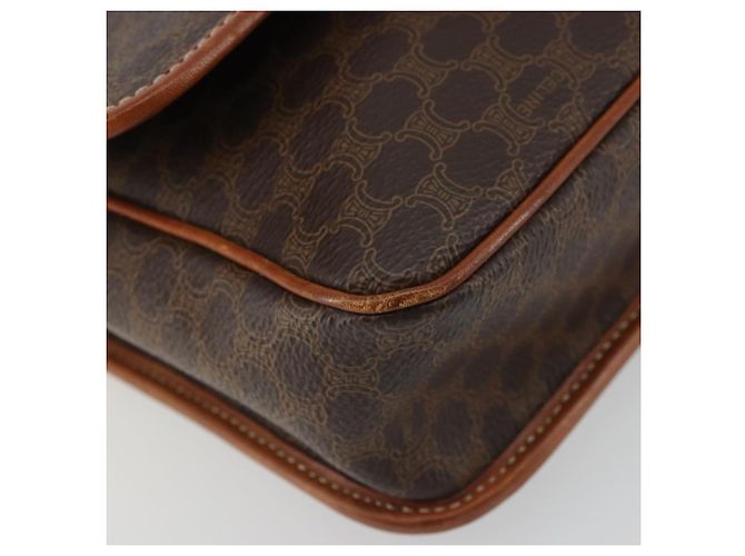 Céline CELINE Macadam Canvas Circle Shoulder Bag PVC Leather Brown Gold - vista 14
