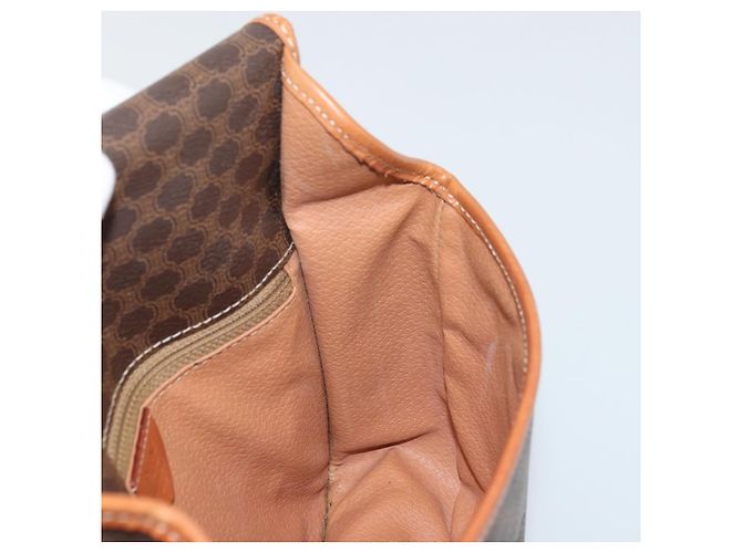 Céline CELINE Macadam Canvas Circle Shoulder Bag PVC Leather Brown Gold - vista 19