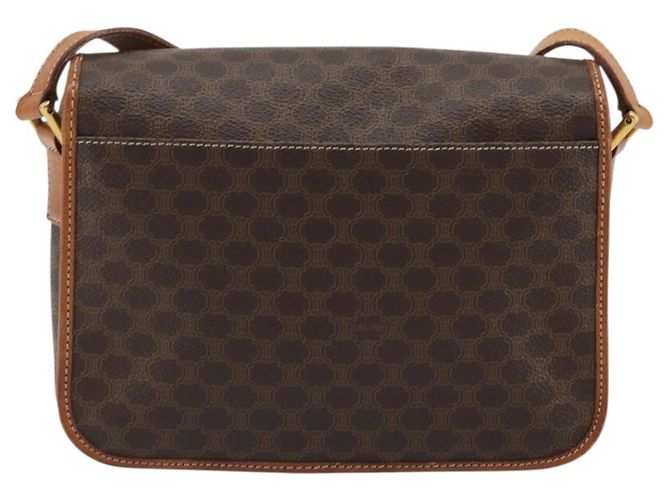 Céline CELINE Macadam Canvas Circle Shoulder Bag PVC Leather Brown Gold - vista 2