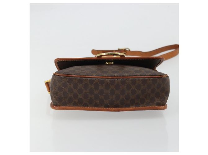 Céline CELINE Macadam Canvas Circle Shoulder Bag PVC Leather Brown Gold - vista 5