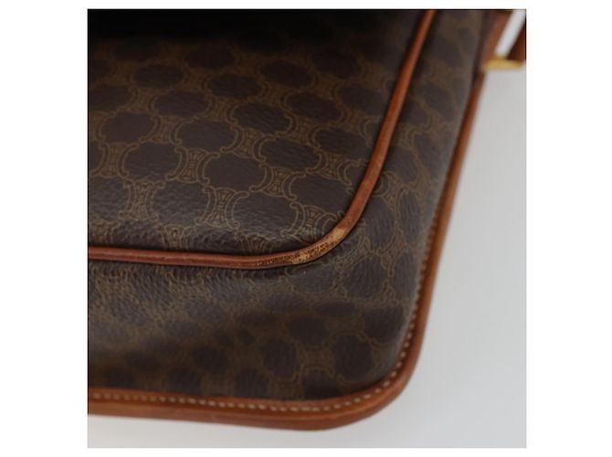 Céline CELINE Macadam Canvas Circle Shoulder Bag PVC Leather Brown Gold - vista 9