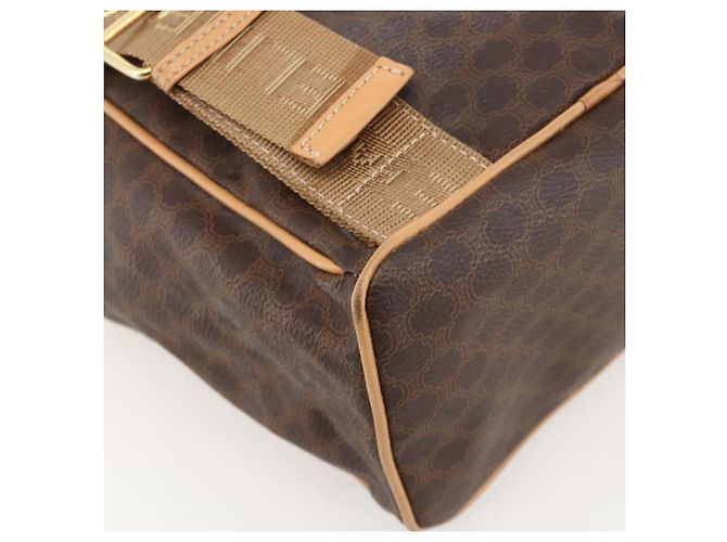 Céline CELINE Macadam Canvas Backpack PVC Leather Brown Gold - vista 10