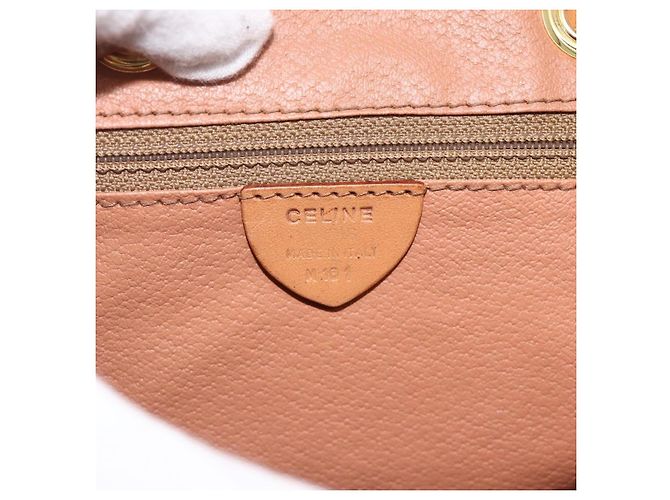 Céline CELINE Macadam Canvas Backpack PVC Leather Brown Gold - vista 12