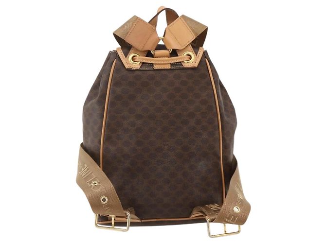 Céline CELINE Macadam Canvas Backpack PVC Leather Brown Gold - vista 2