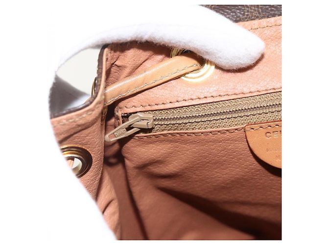 Céline CELINE Macadam Canvas Backpack PVC Leather Brown Gold - vista 22