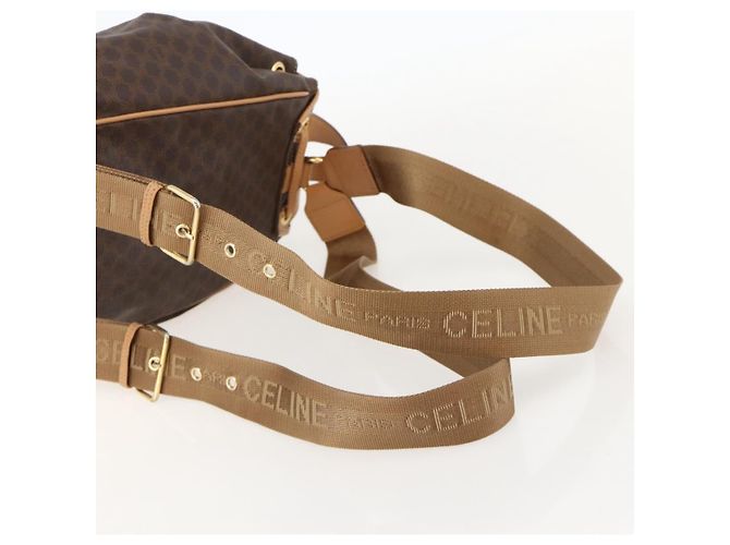 Céline CELINE Macadam Canvas Backpack PVC Leather Brown Gold - vista 8