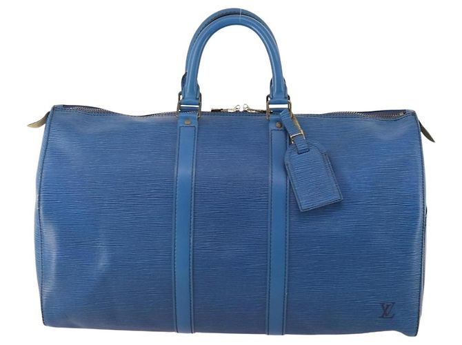 LOUIS VUITTON Epi Keepall 45 Boston Bag Blue M42975 LV - vista 13
