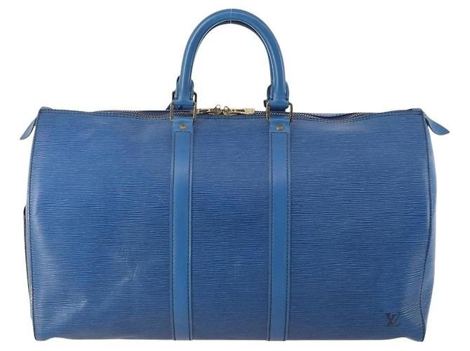 LOUIS VUITTON Epi Keepall 45 Boston Bag Blue M42975 LV - vista 2
