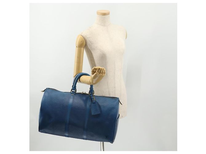 LOUIS VUITTON Epi Keepall 45 Boston Bag Blue M42975 LV - vista 22