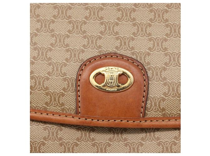 Céline CELINE Macadam Canvas Hand Bag PVC Beige Gold - vista 17