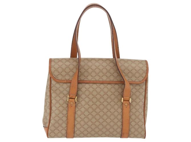 Céline CELINE Macadam Canvas Hand Bag PVC Beige Gold - vista 2