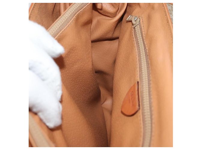 Céline CELINE Macadam Canvas Hand Bag PVC Beige Gold - vista 20