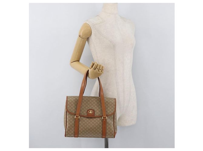 Céline CELINE Macadam Canvas Hand Bag PVC Beige Gold - vista 28
