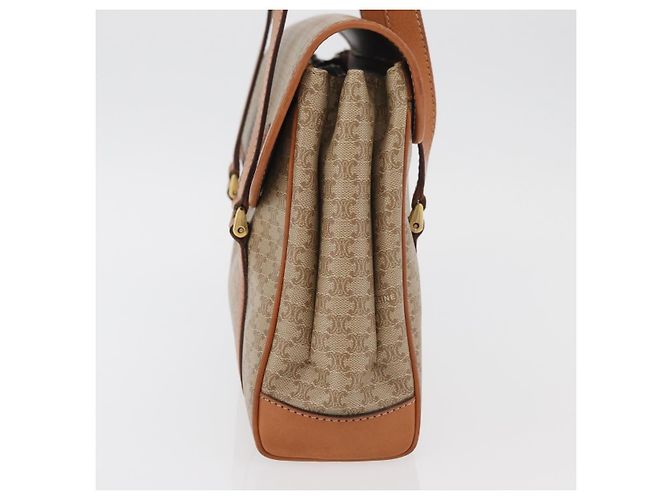 Céline CELINE Macadam Canvas Hand Bag PVC Beige Gold - vista 3
