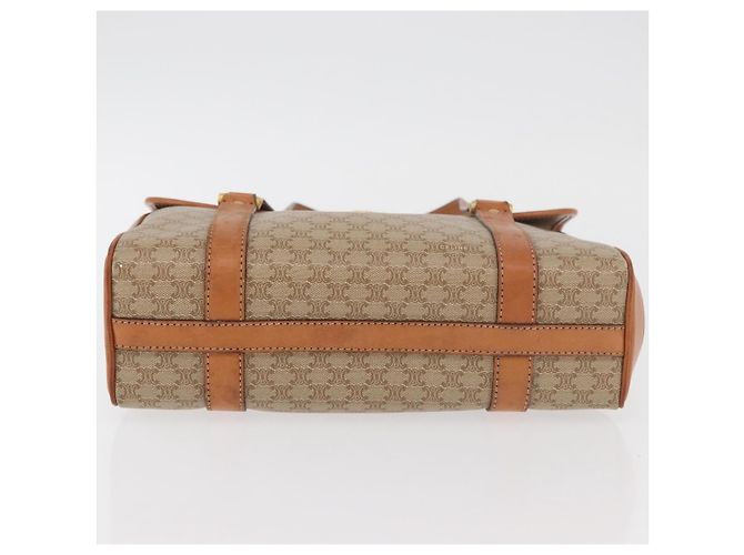 Céline CELINE Macadam Canvas Hand Bag PVC Beige Gold - vista 5