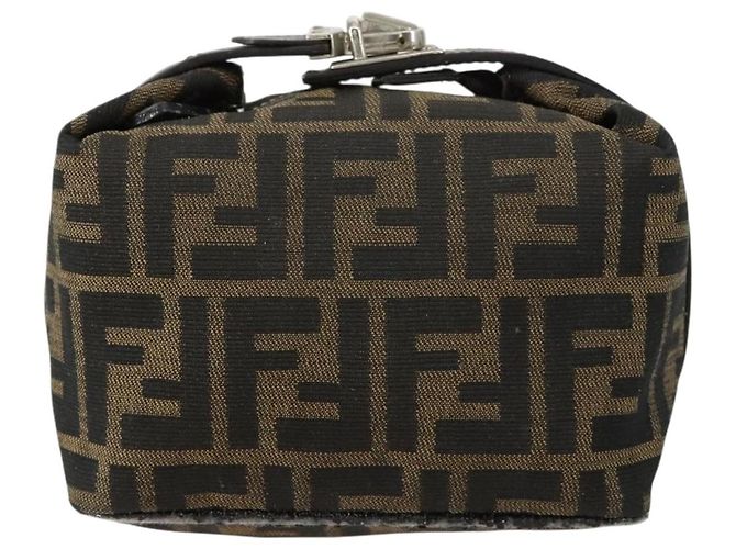 FENDI Zucca Canvas Pouch Hand Bag Black Brown - vista 13