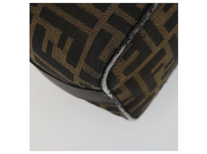 FENDI Zucca Canvas Pouch Hand Bag Black Brown - vista 16
