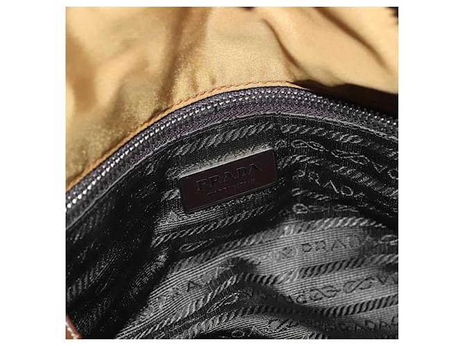 PRADA Chain Shoulder Bag Nylon Beige Silver - vista 16