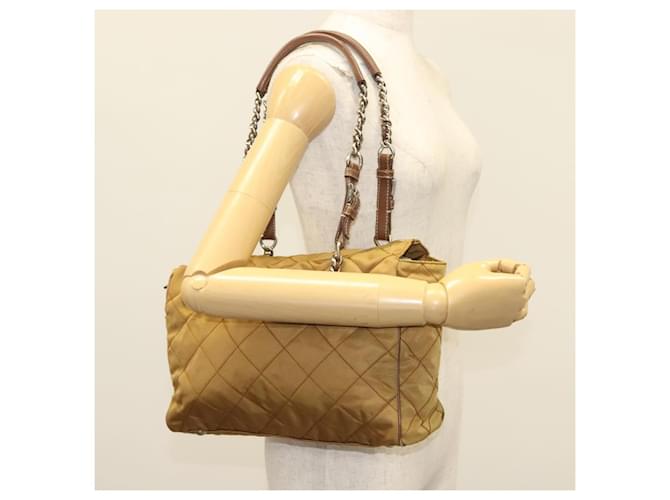 PRADA Chain Shoulder Bag Nylon Beige Silver - vista 23