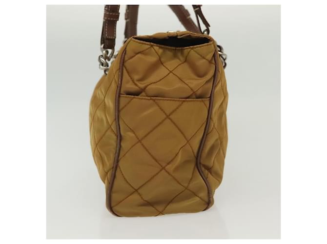 PRADA Chain Shoulder Bag Nylon Beige Silver - vista 4