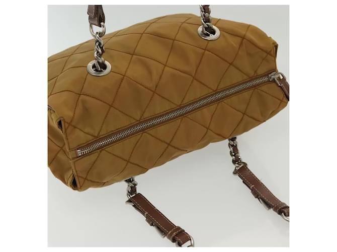 PRADA Chain Shoulder Bag Nylon Beige Silver - vista 6