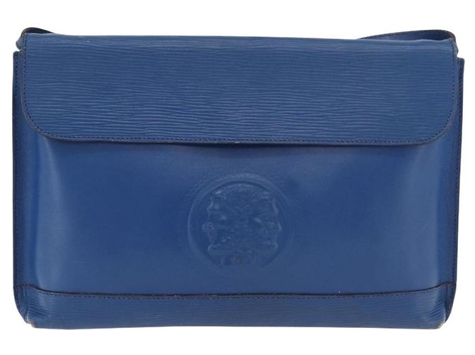 FENDI Shoulder Bag Leather Blue gold - vista 13