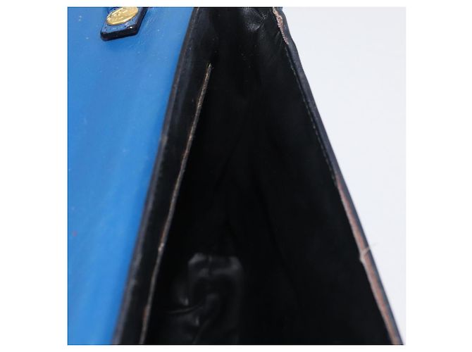 FENDI Shoulder Bag Leather Blue gold - vista 18