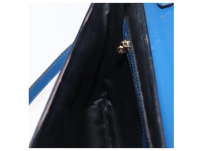 FENDI Shoulder Bag Leather Blue gold - vista 19
