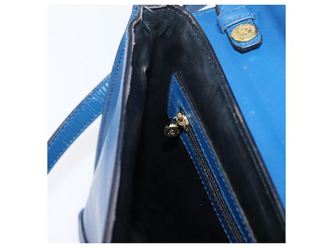FENDI Shoulder Bag Leather Blue gold - vista 20