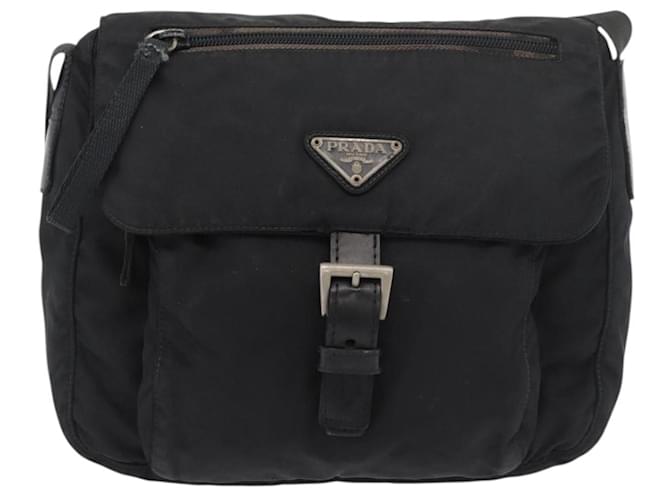 PRADA Shoulder Bag Nylon Black Silver - vista 13
