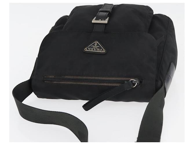 PRADA Shoulder Bag Nylon Black Silver - vista 6