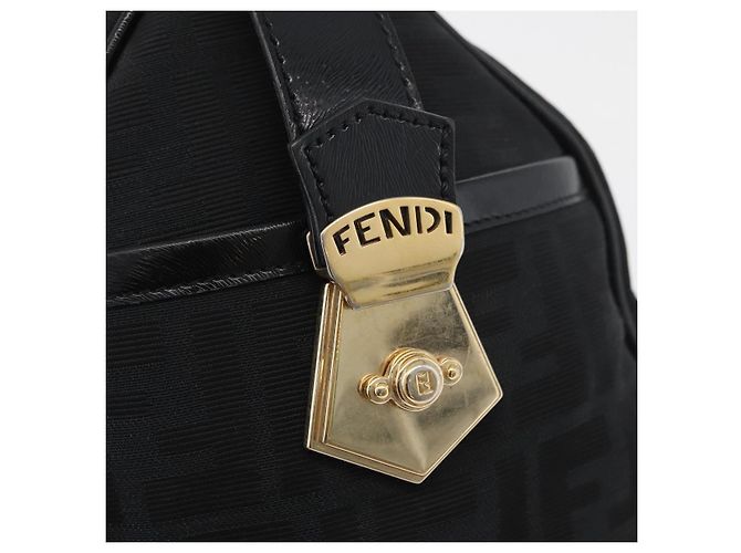 FENDI Bolso de mano de lona Zucca Negro Oro - vista 10