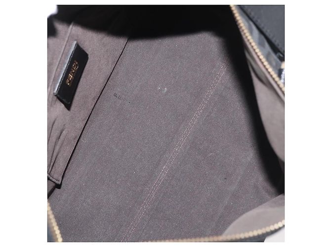 FENDI Bolso de mano de lona Zucca Negro Oro - vista 11