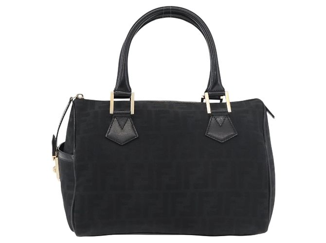 FENDI Bolso de mano de lona Zucca Negro Oro - vista 13
