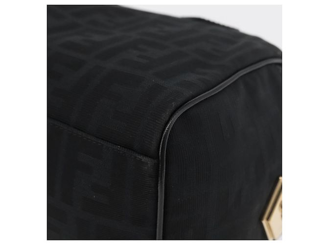 FENDI Bolso de mano de lona Zucca Negro Oro - vista 15