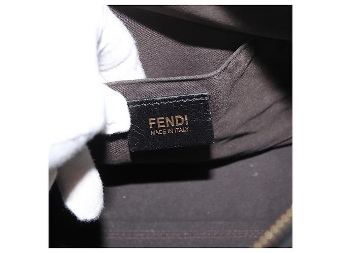 FENDI Bolso de mano de lona Zucca Negro Oro - vista 18