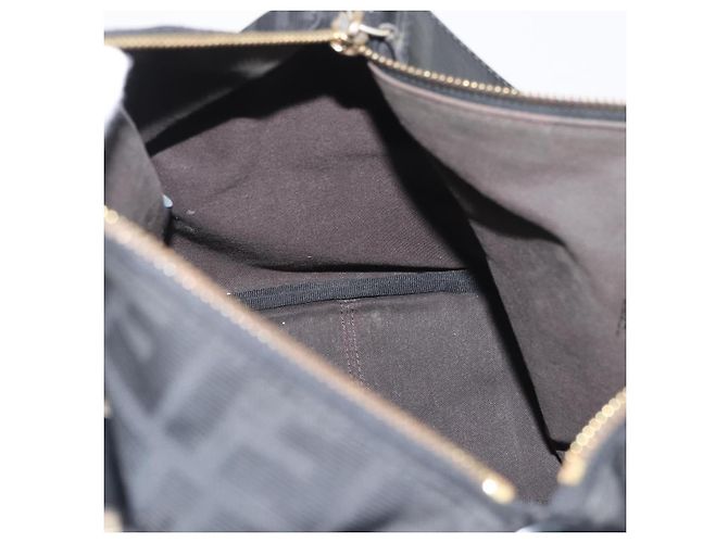 FENDI Bolso de mano de lona Zucca Negro Oro - vista 19