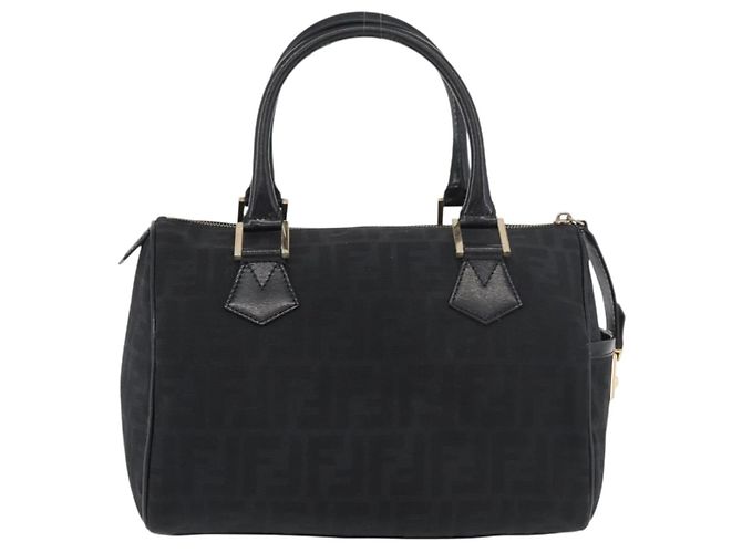 FENDI Bolso de mano de lona Zucca Negro Oro - vista 2