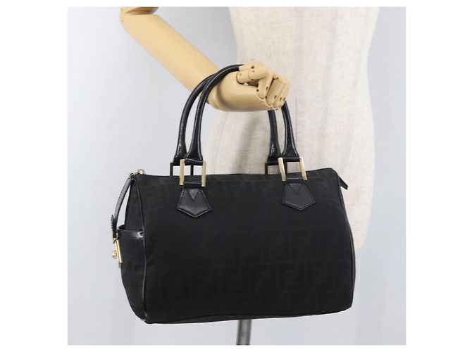 FENDI Bolso de mano de lona Zucca Negro Oro - vista 22