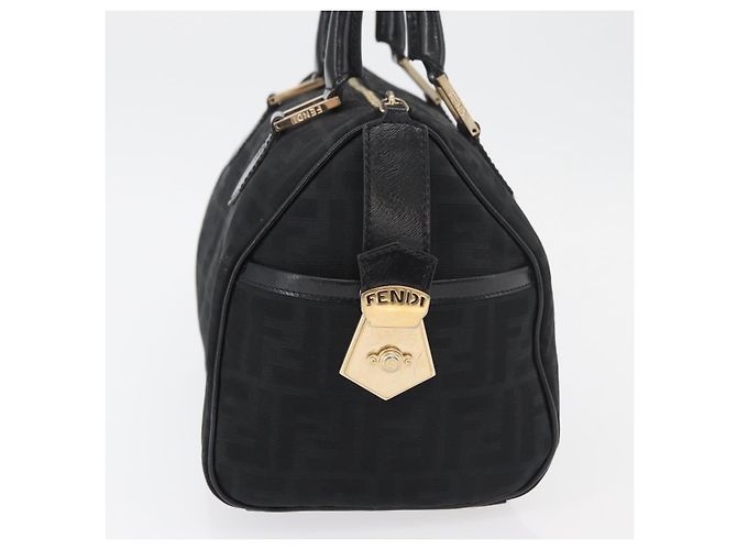 FENDI Bolso de mano de lona Zucca Negro Oro - vista 4