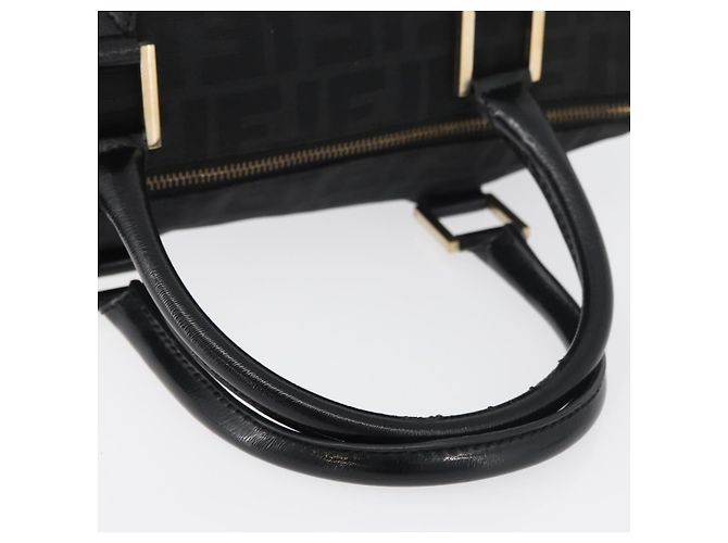 FENDI Bolso de mano de lona Zucca Negro Oro - vista 7