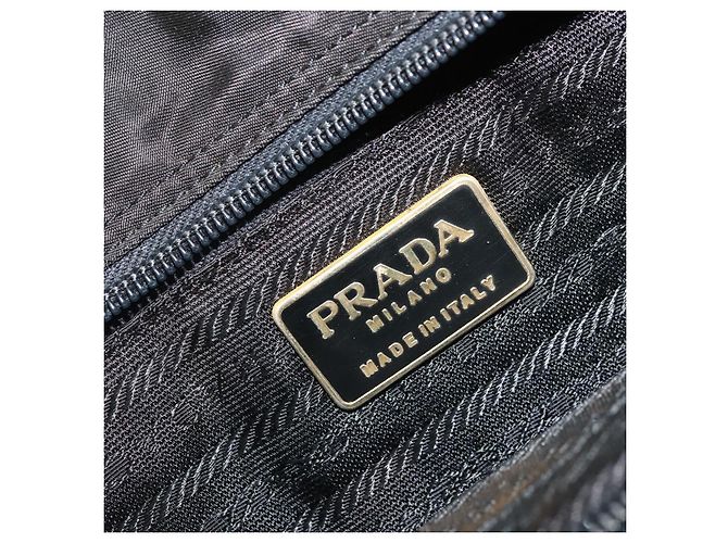 PRADA Hand Bag Nylon Black Gold - vista 18