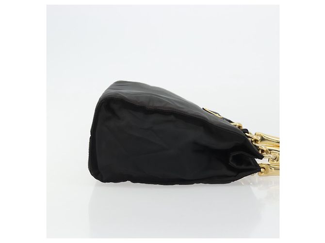 PRADA Hand Bag Nylon Black Gold - vista 3