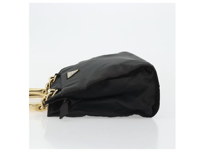 PRADA Hand Bag Nylon Black Gold - vista 4